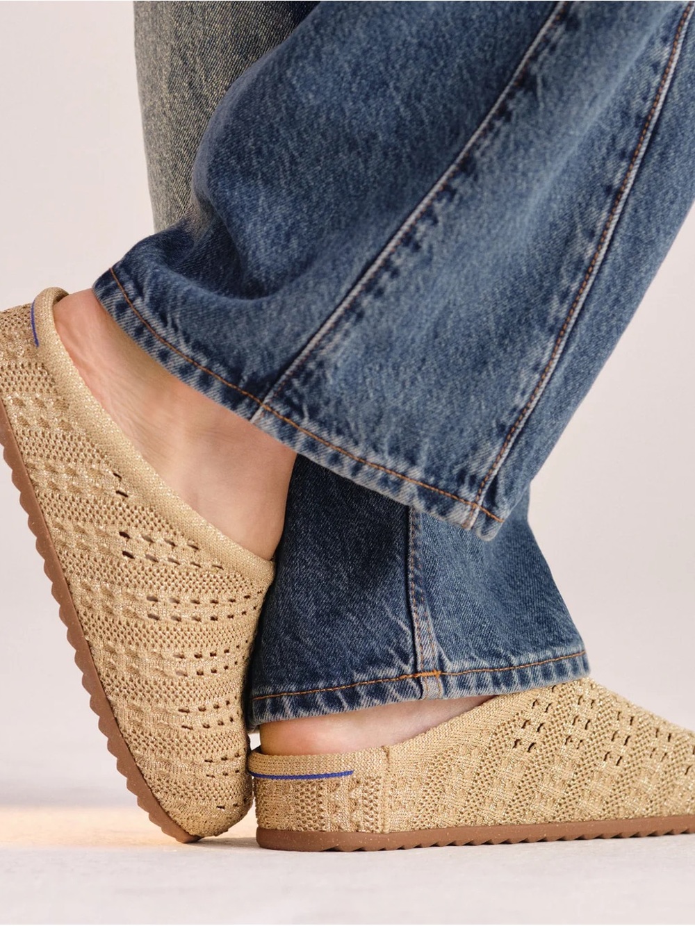 Rothy’s - The Casual Clog - Crochet Metallic Golden Crochet - Picture 2 of 6
